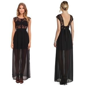 NWT BCBGeneration Black Lace Bodice Gown size 2